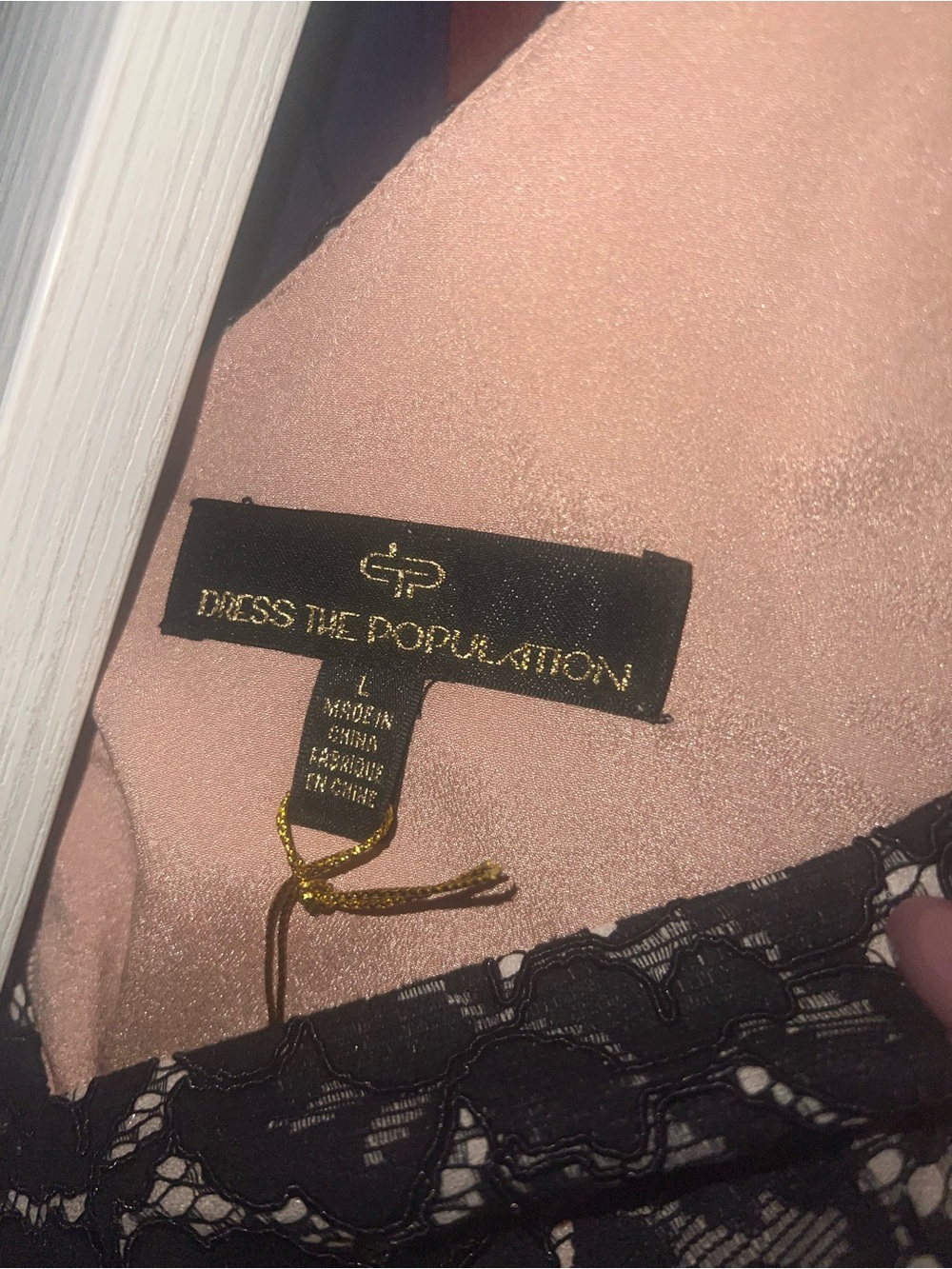 Dress The Population Isabelle Black/Nude lace Trumpet Midi Dress - Picture 5 of 6